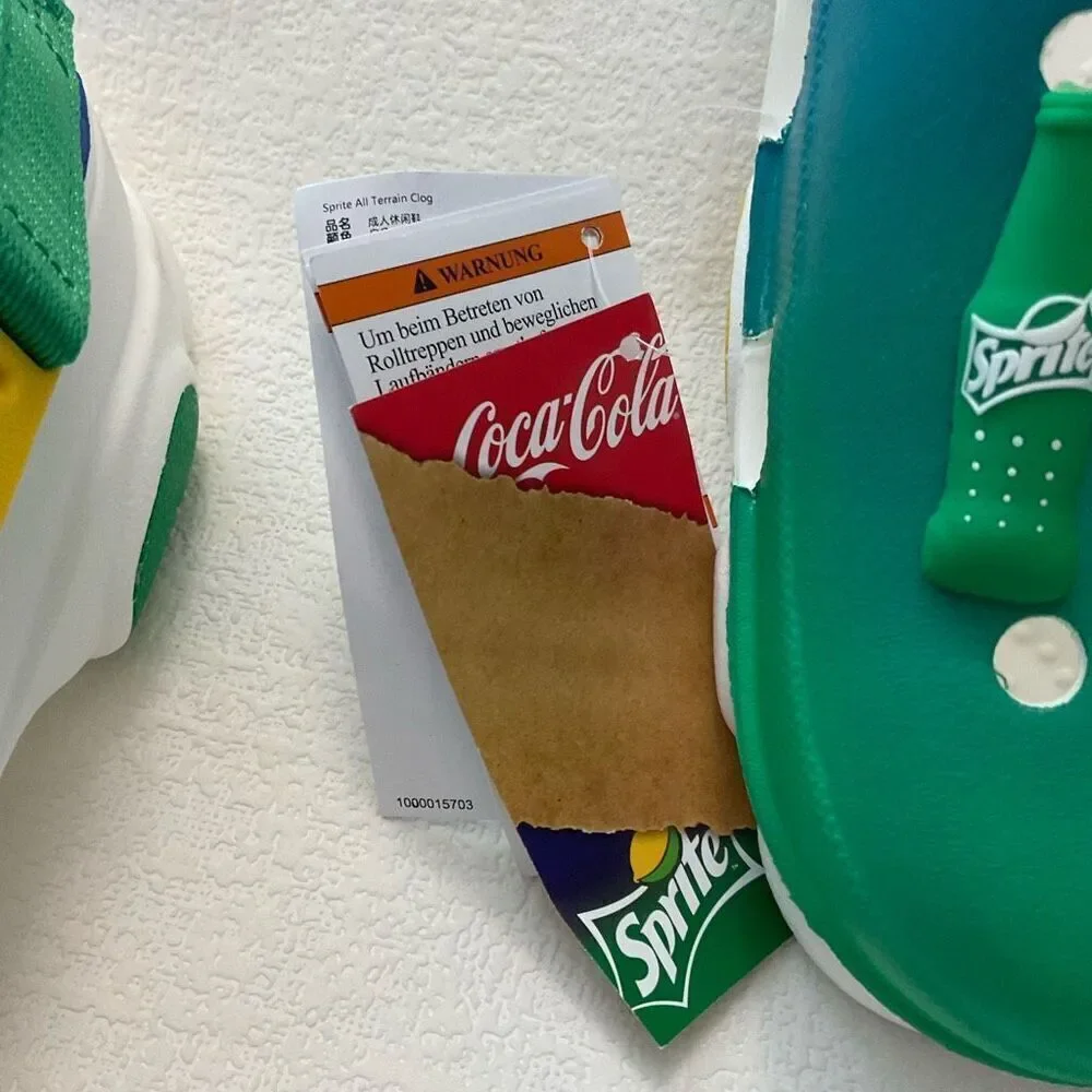 Crocs‎ Sprite Coca-Cola All Terrain Clogs Sandals Men's Size 11 Green  New